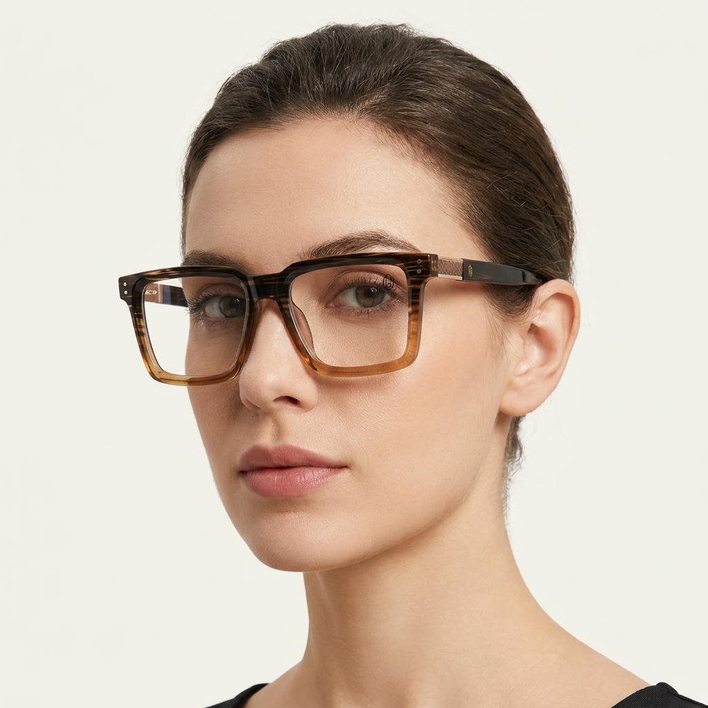 OG Amber Dynasty | Luxury Striped Havana Optical Frame with Royal Gold Accents