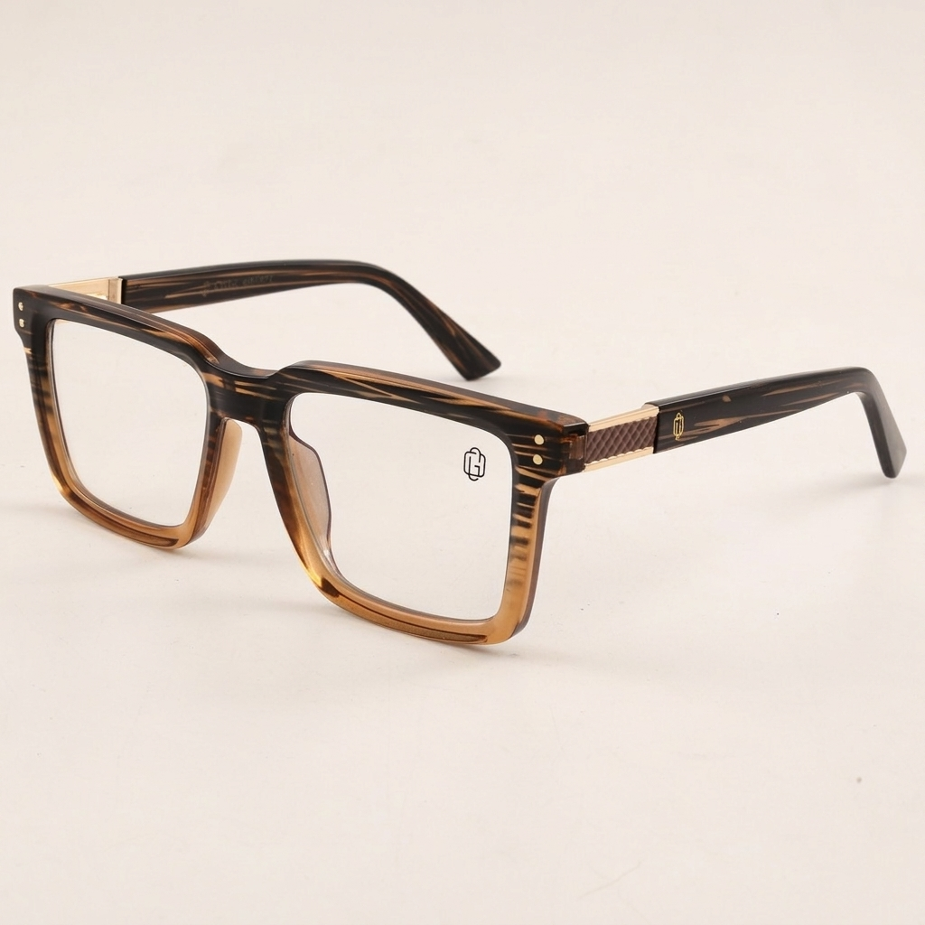 OG Amber Dynasty | Luxury Striped Havana Optical Frame with Royal Gold Accents