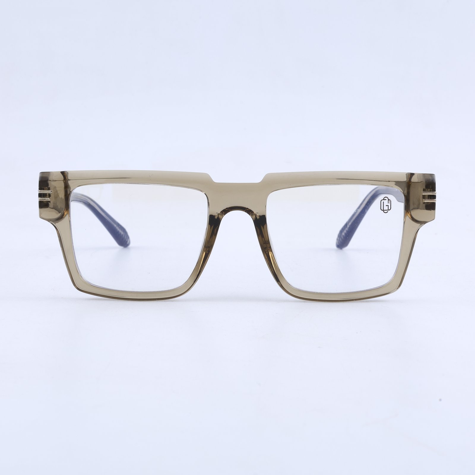 OG Amber Luxe Edge | Transparent Olive Square Eyeglasses