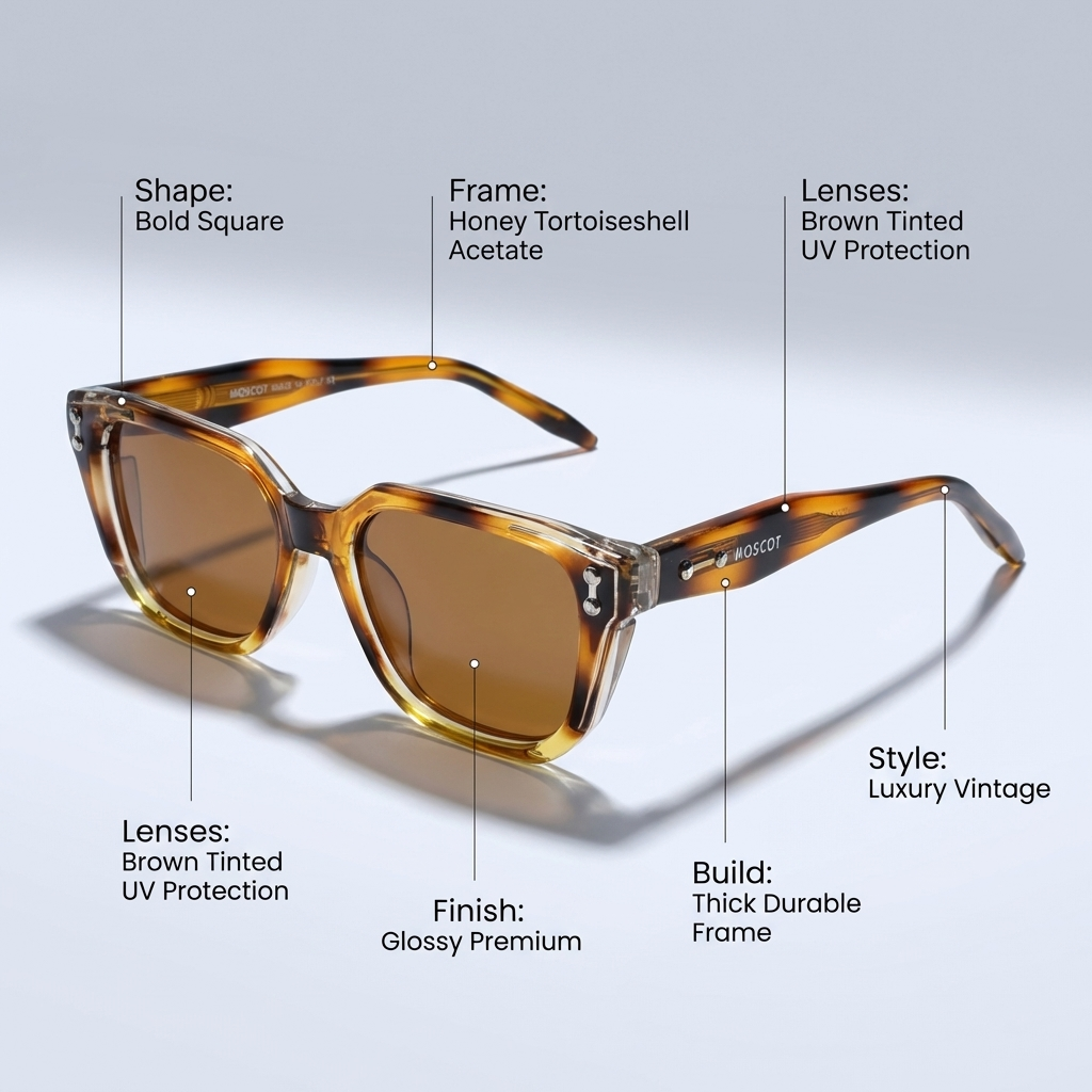 OG Amber Luxe | Tortoiseshell Square Sunglasses