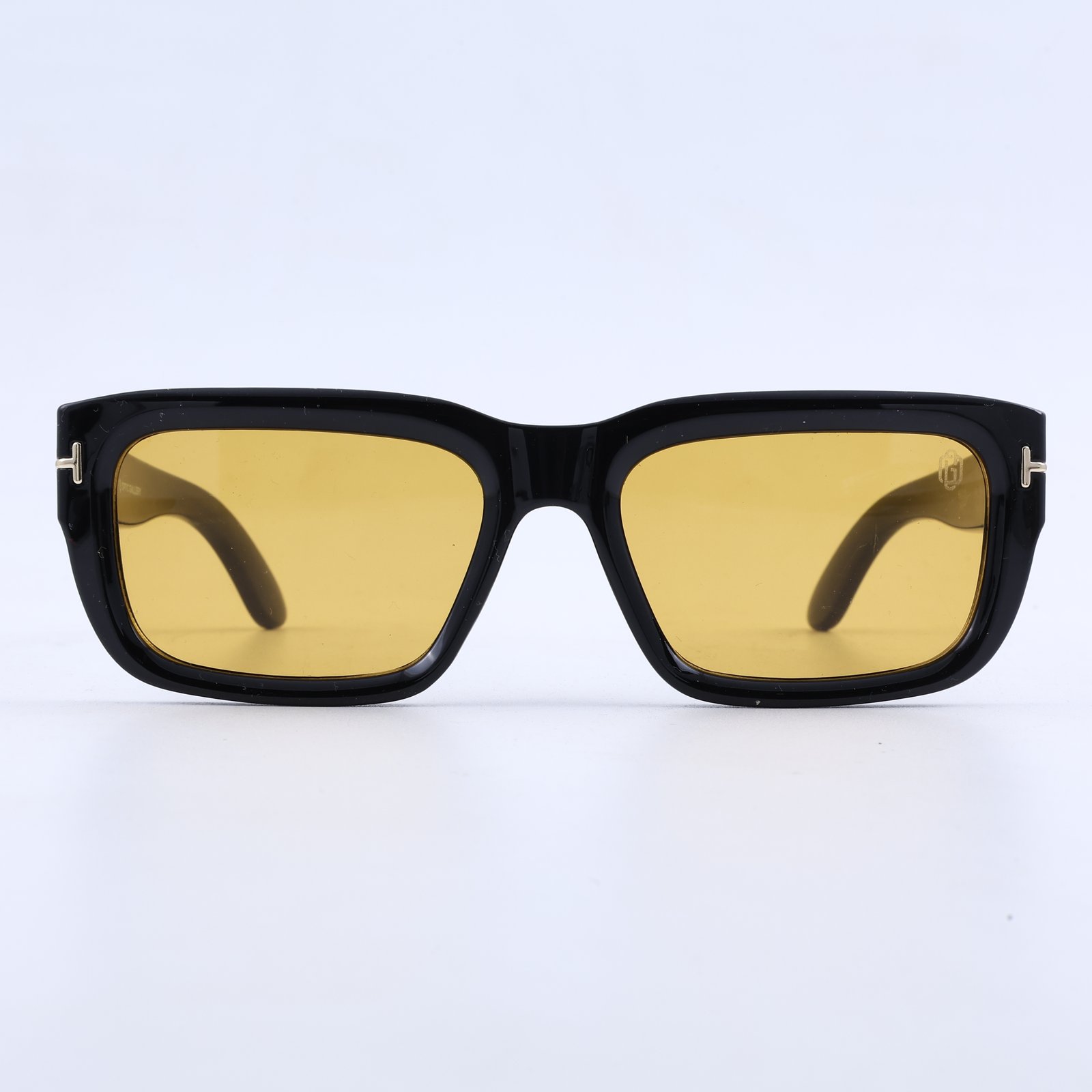 OG Amber Noir | Luxury Black Square Sunglasses with Golden Amber Lenses