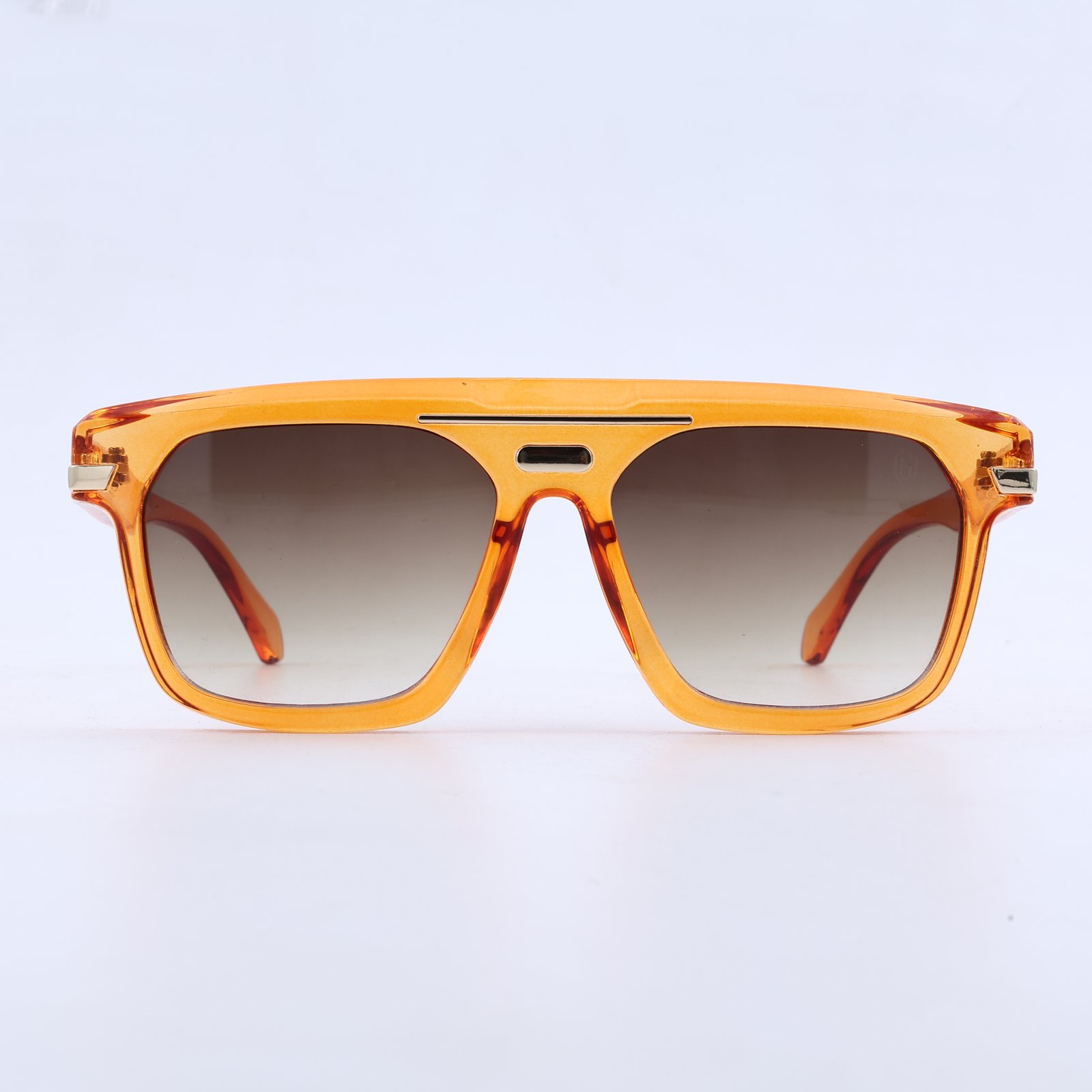 OG Amber Sovereign | Luxury Crystal Orange Navigator Sunglasses with Brown Gradient Lenses