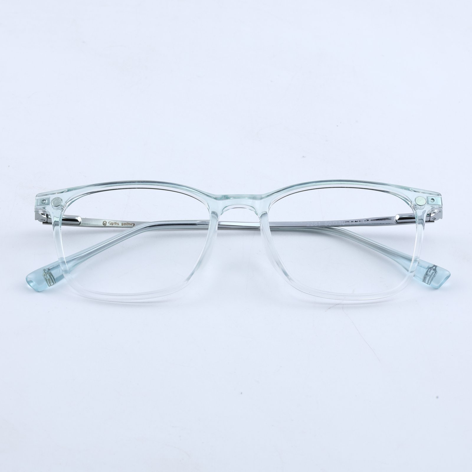 OG Aqua Crystal Luxe Clip-On | Transparent Square Magnetic Sunglasses