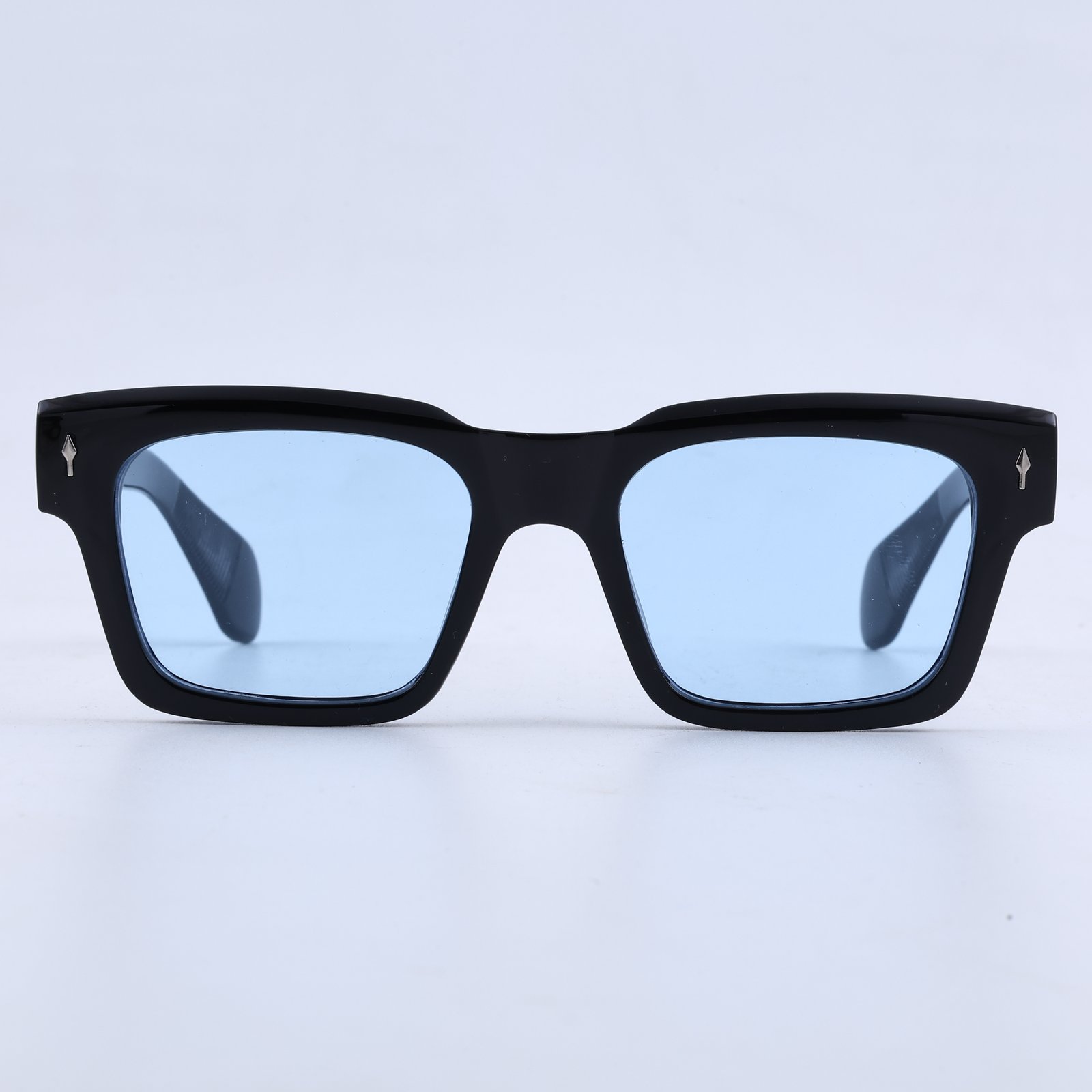 OG Arctic Blue | Gloss Black Square Sunglasses with Ice Blue Tinted Lenses