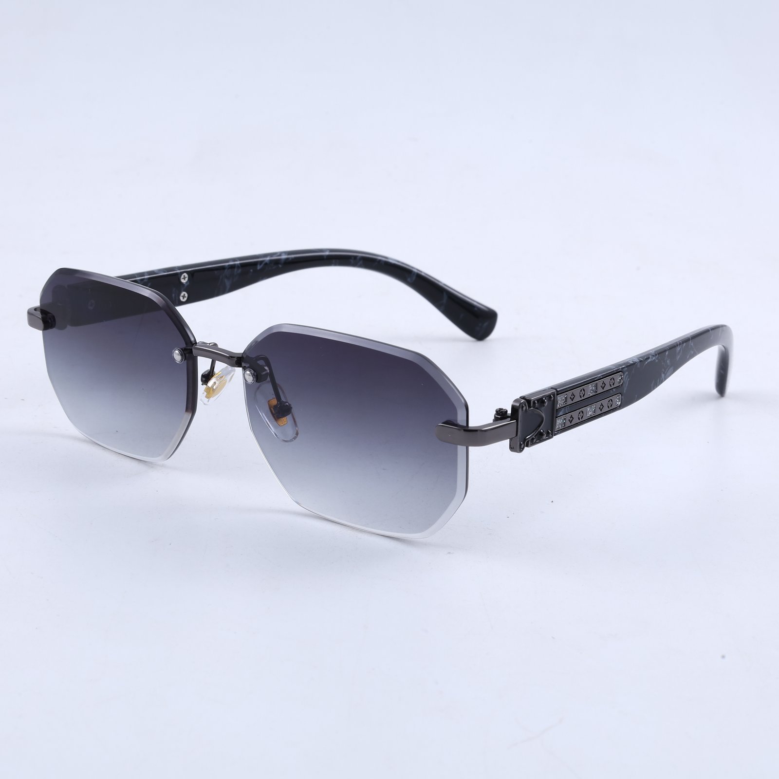 OG Arctic Phantom | Luxury Rimless Ice Blue Gradient Sunglasses with Camo Heritage Temples