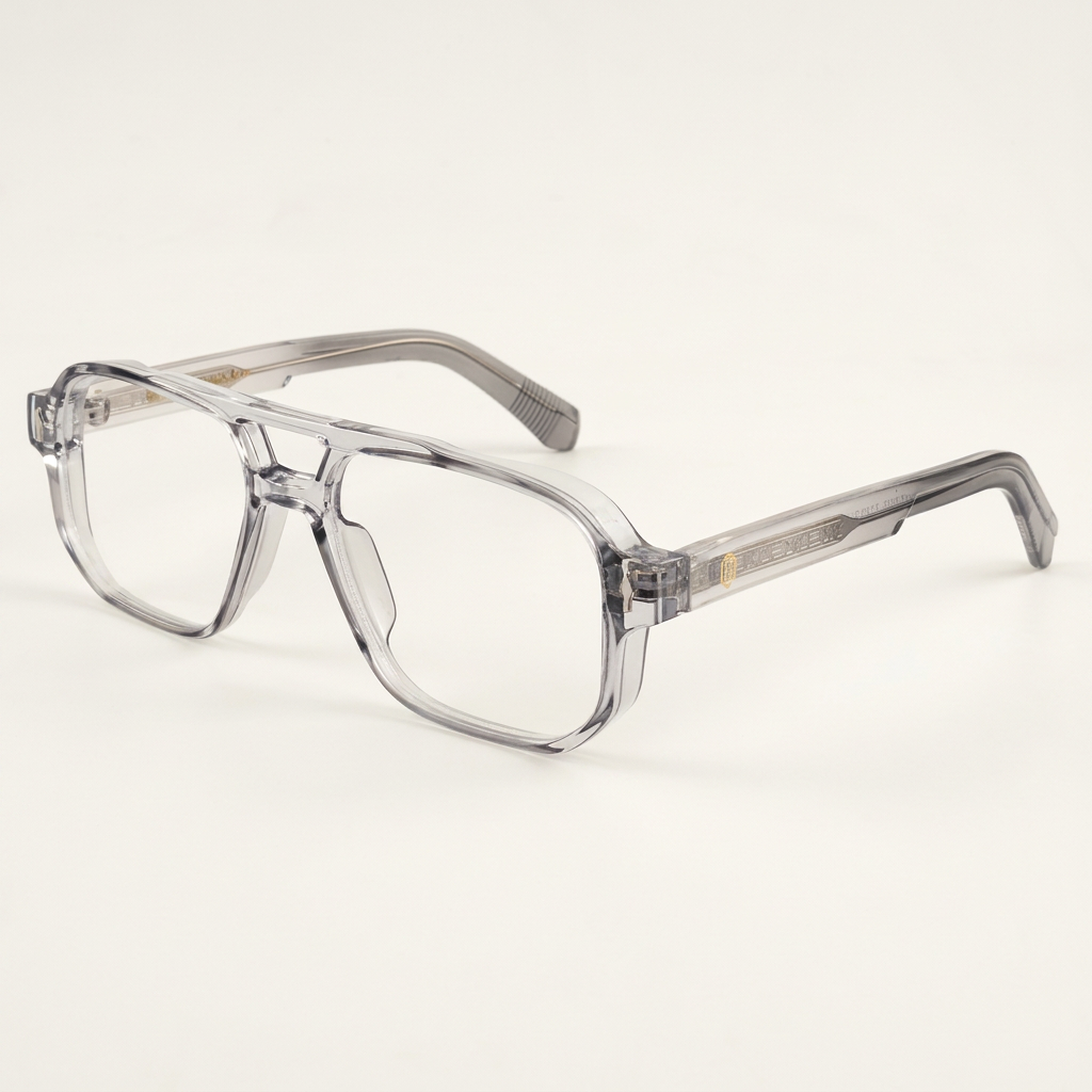 OG Arctic Regent | Luxury Crystal Smoke Navigator Eyeglasses with Imperial Signature Temples