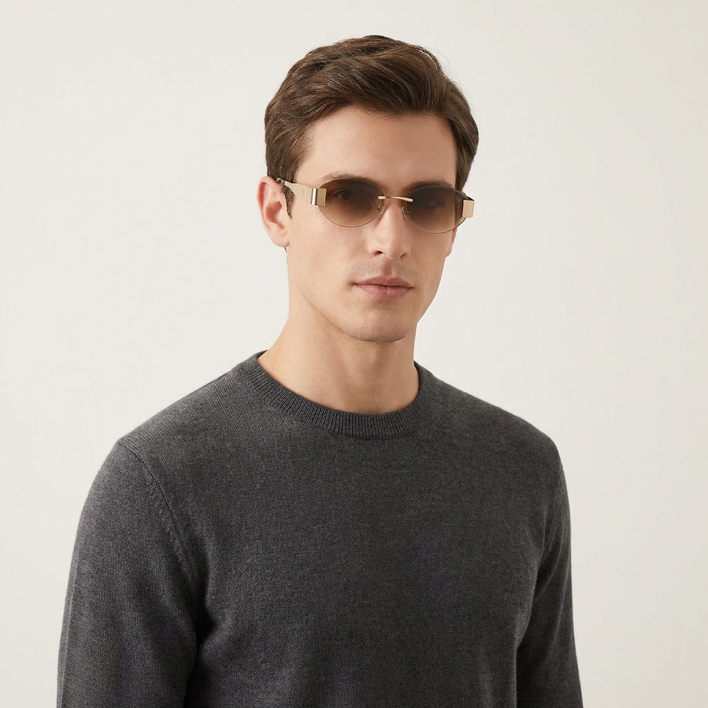 OG Aura Edge | Rimless Gold Oval Gradient Sunglasses