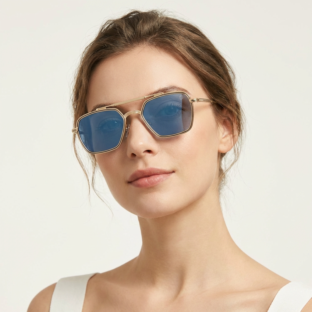 OG Aurex Edge | Gold Hexa Frame Smoke Lens Sunglasses