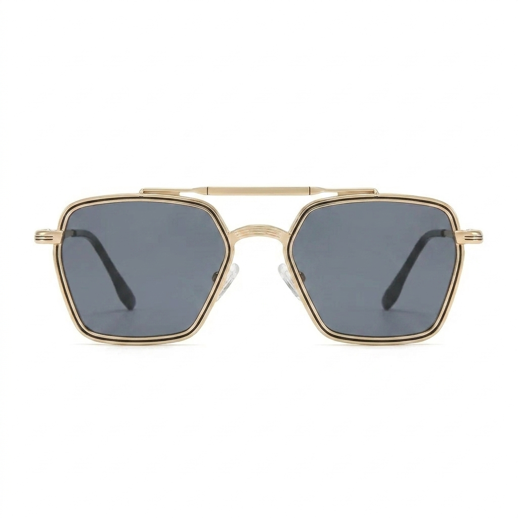 OG Aurex Edge | Gold Hexa Frame Smoke Lens Sunglasses