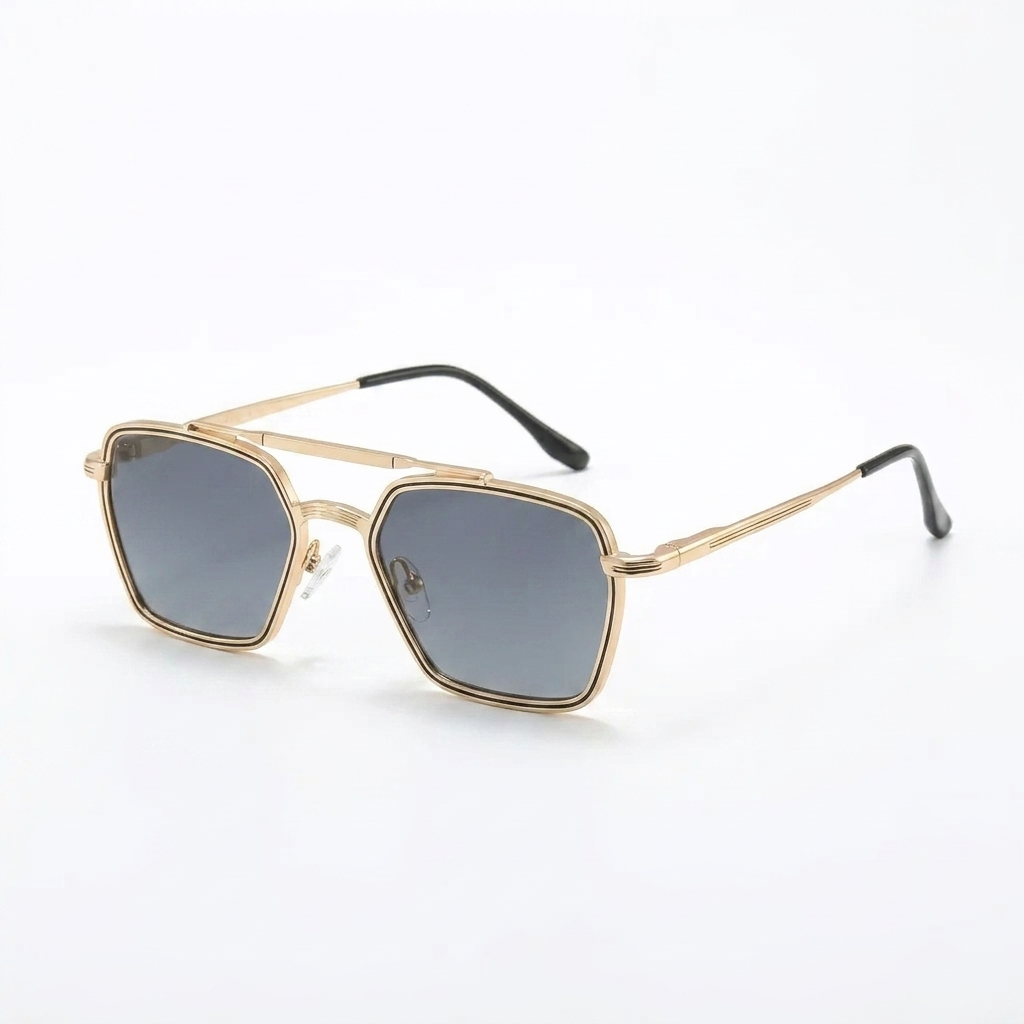 OG Aurex Edge | Gold Hexa Frame Smoke Lens Sunglasses