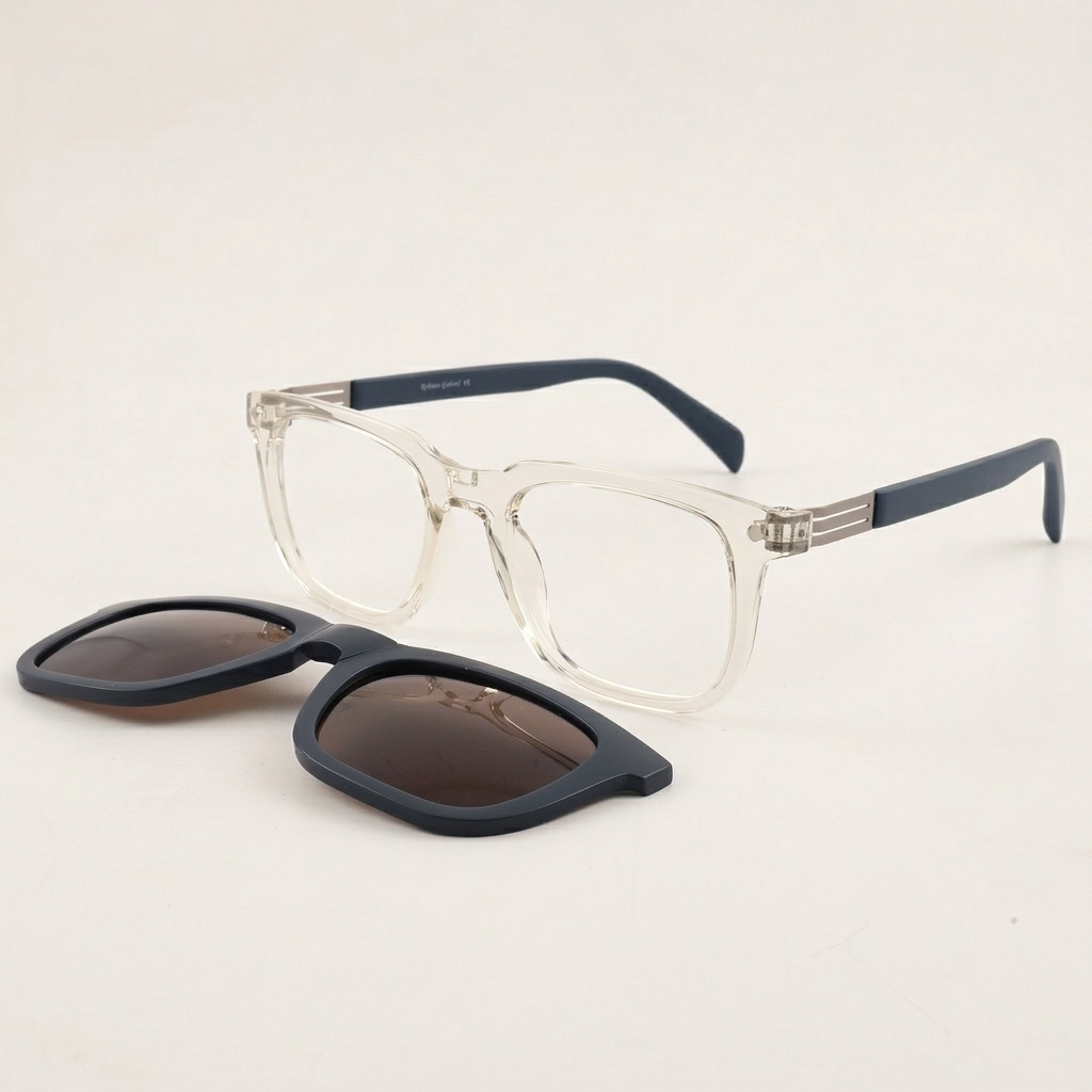 OG Azure Fusion | Premium Crystal Magnetic Clip-On Eyewear with Navy Sun Lens