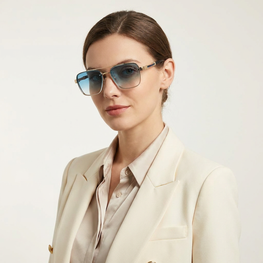 OG Azure Luxe Bar | Rimless Square Gradient Sunglasses