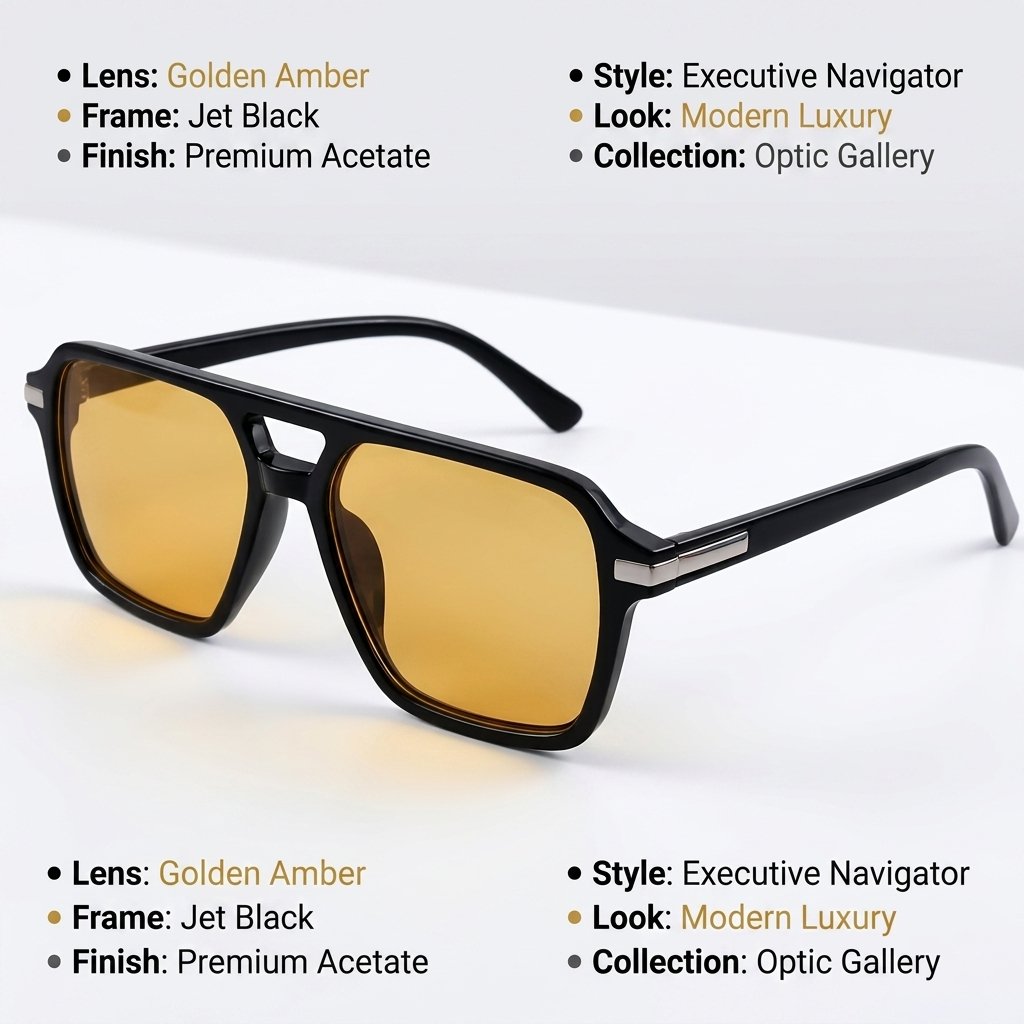 OG Azure Titan | Luxury Black Navigator Sunglasses with Ice Blue Lenses