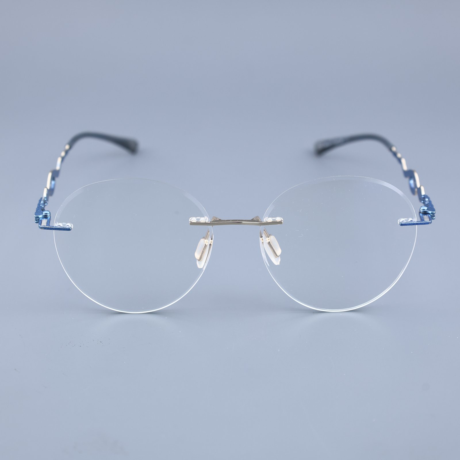 OG Azure Wave | Rimless Round Sunglasses For Women