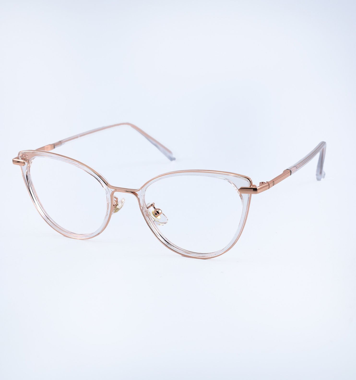 OG Bella CatEye Full Rim Eyeglasses for Women | Elegant & Stylish Optical Frame | Matte Charcoal, Light Rose Gold & Blush Rose