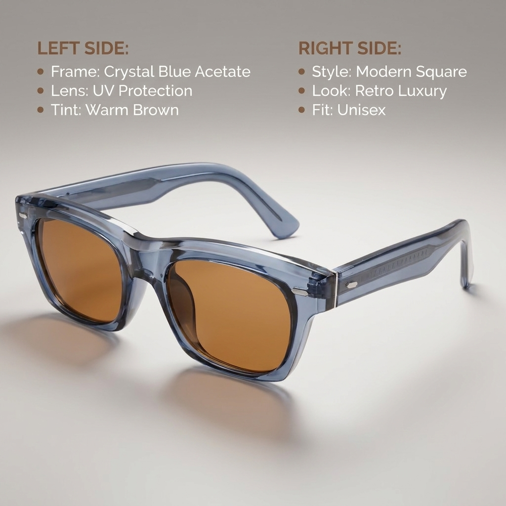 OG Blue Amber Luxe | Bold Square Sunglasses