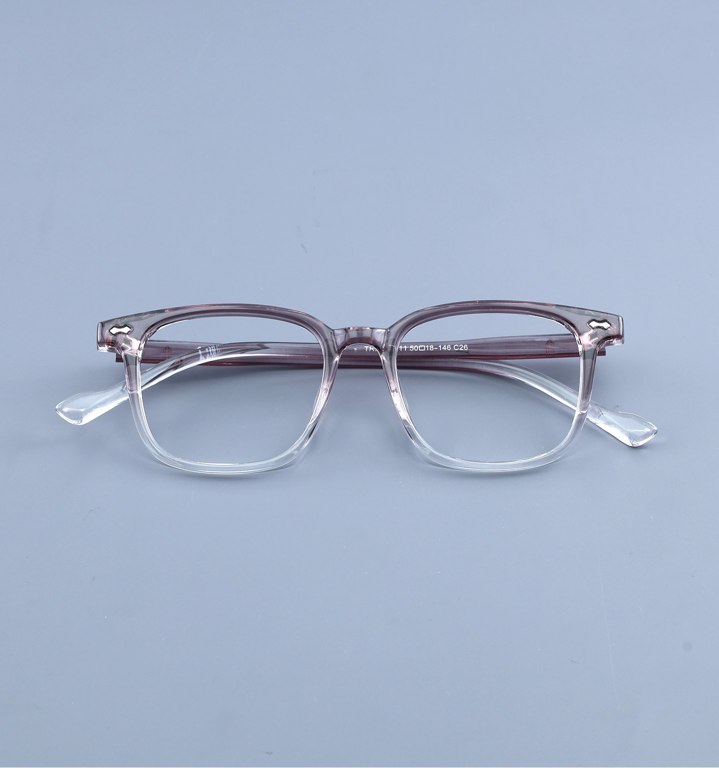 OG Blush Crystal Gradient Full Rim Square Eyeglasses for Men