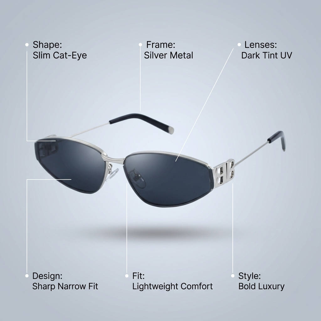 OG Blush Curve | Gold Slim Cat-Eye Pink Tint Sunglasses