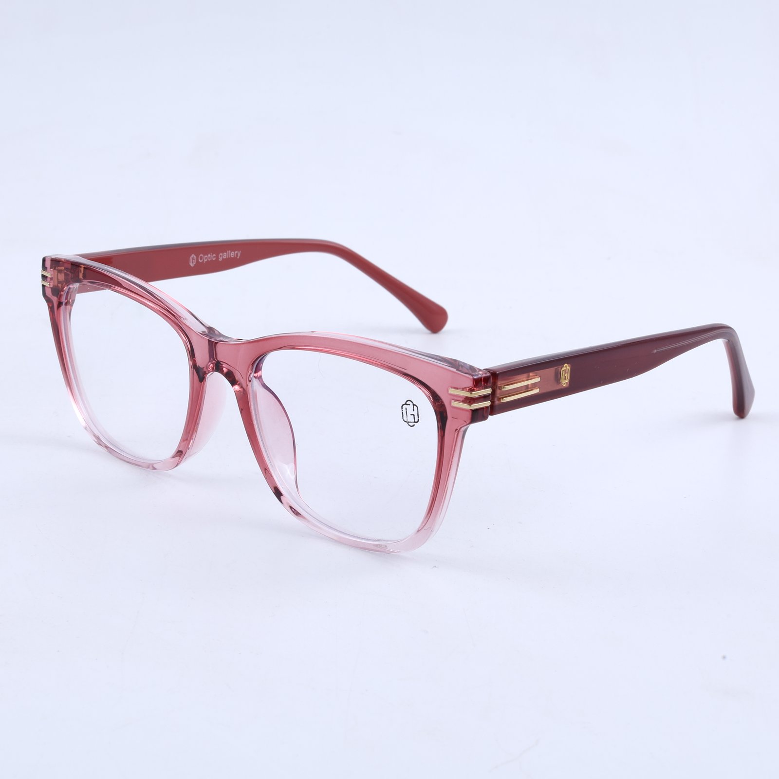 OG Blush Luxe Edge | Transparent Pink Square Eyeglasses