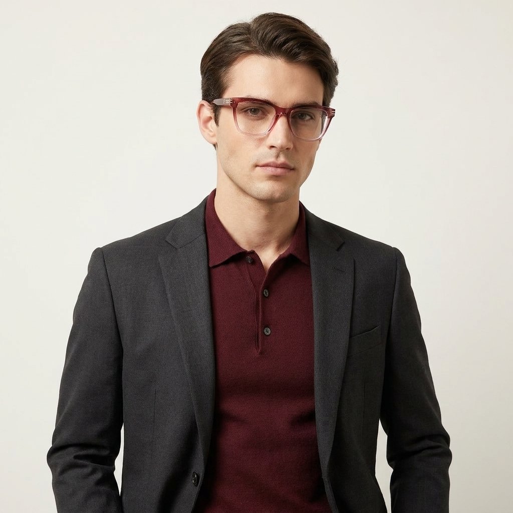 OG Blush Luxe Edge | Transparent Pink Square Eyeglasses