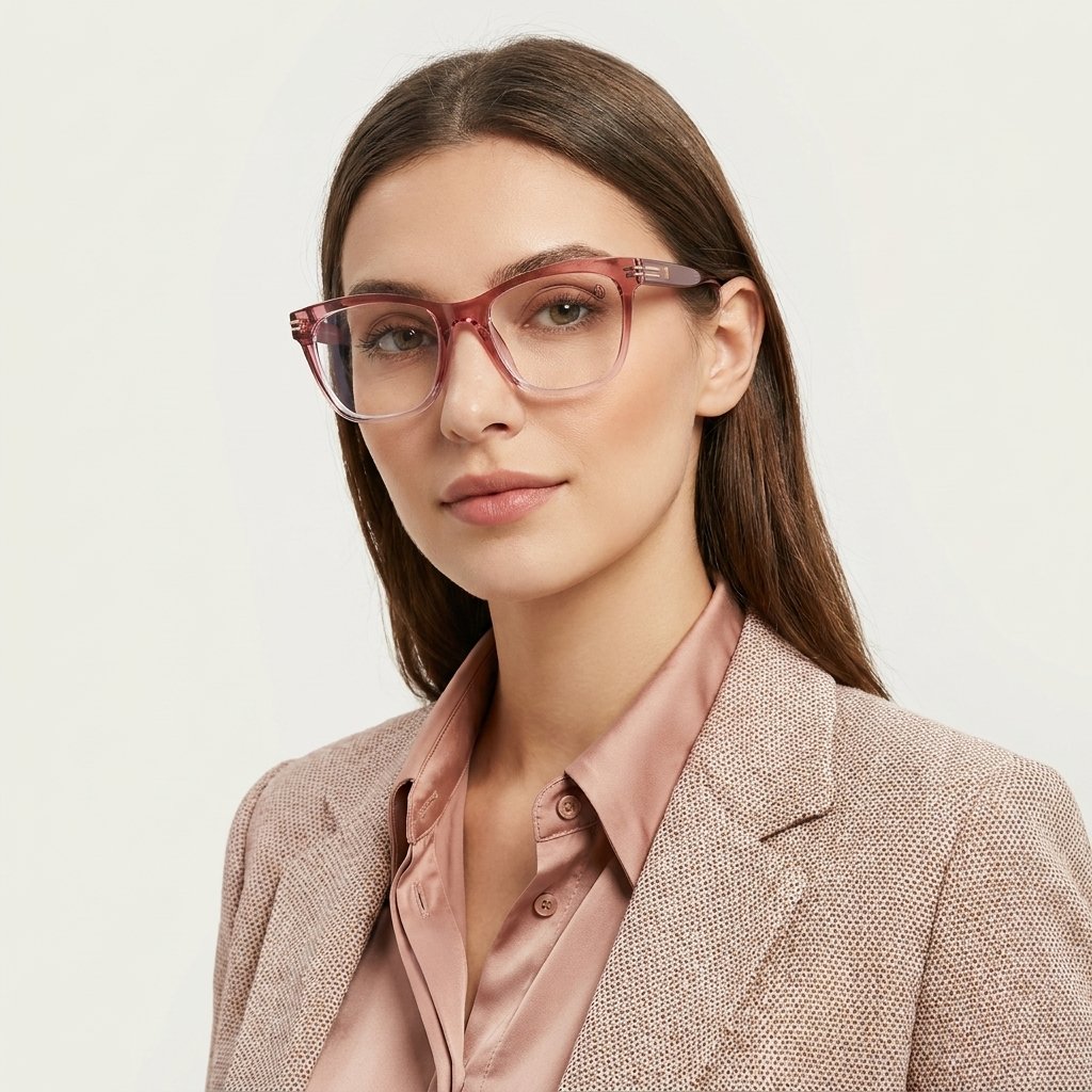OG Blush Luxe Edge | Transparent Pink Square Eyeglasses