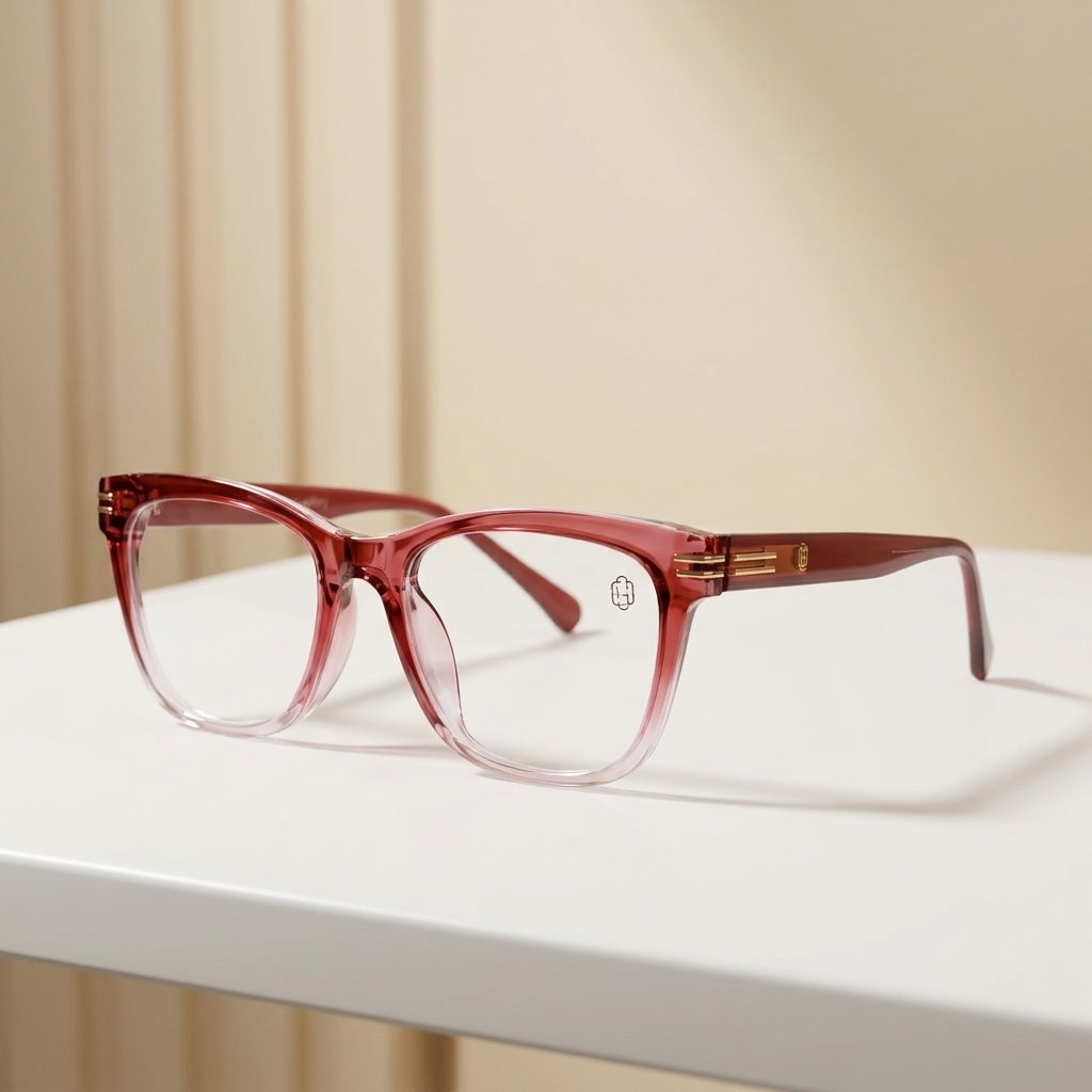 OG Blush Luxe Edge | Transparent Pink Square Eyeglasses