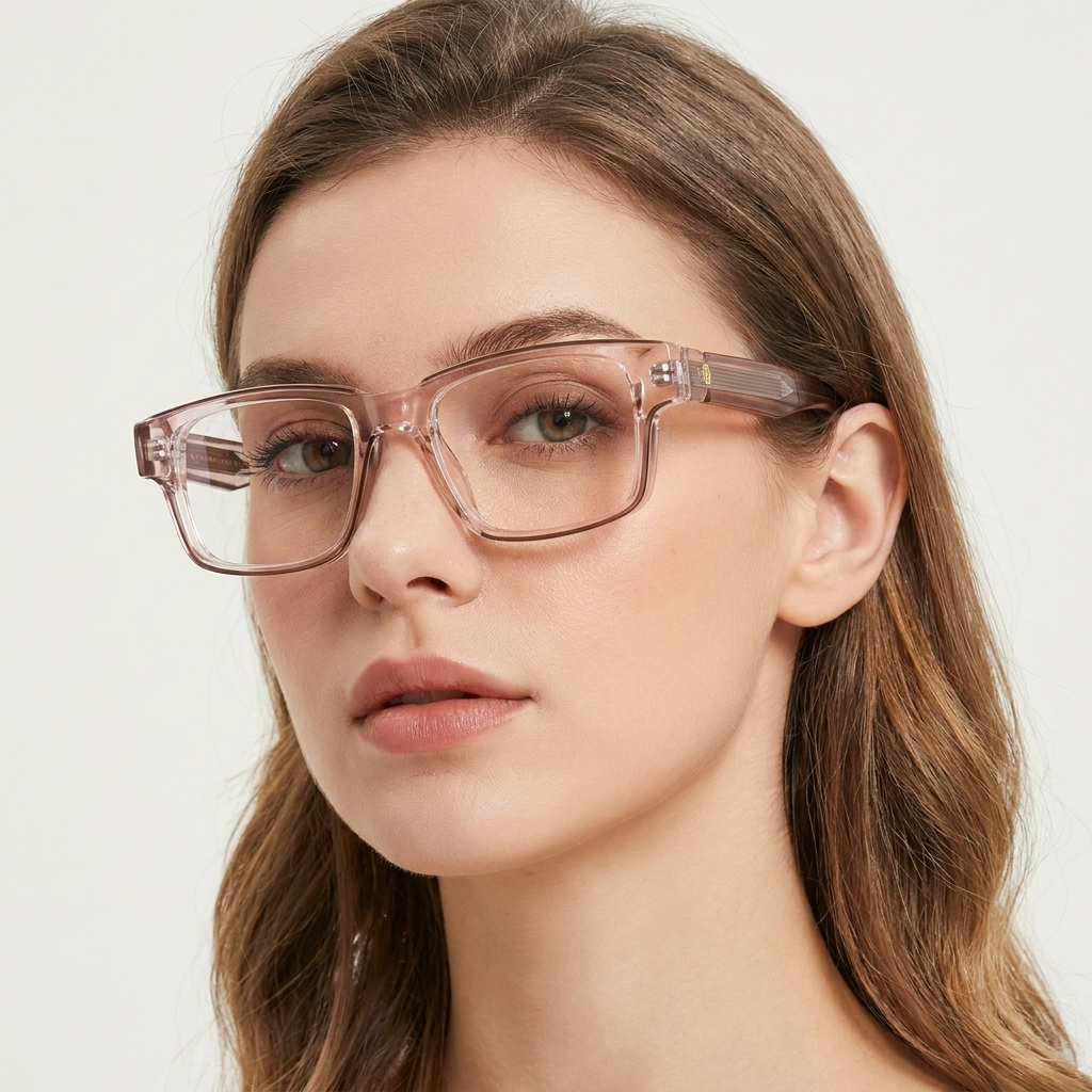 OG Blush Monarch | Luxury Crystal Rose Optical Frame with Signature Heritage Temples