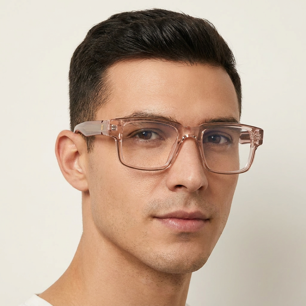 OG Blush Monarch | Luxury Crystal Rose Optical Frame with Signature Heritage Temples