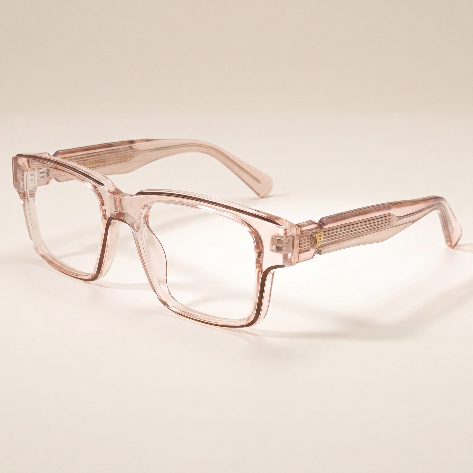 OG Blush Monarch | Luxury Crystal Rose Optical Frame with Signature Heritage Temples