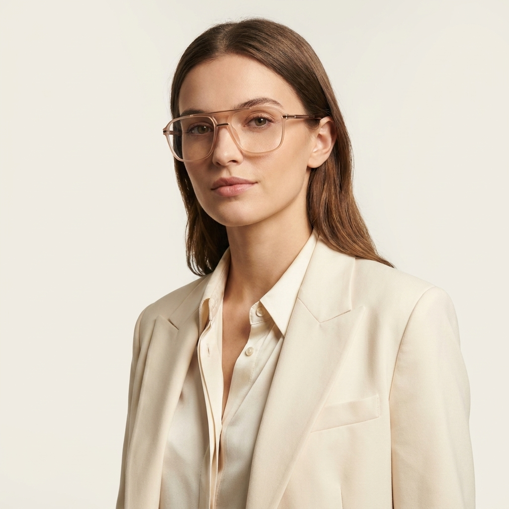 OG Blush Sovereign | Luxury Crystal Peach Aviator Frame Eyewear