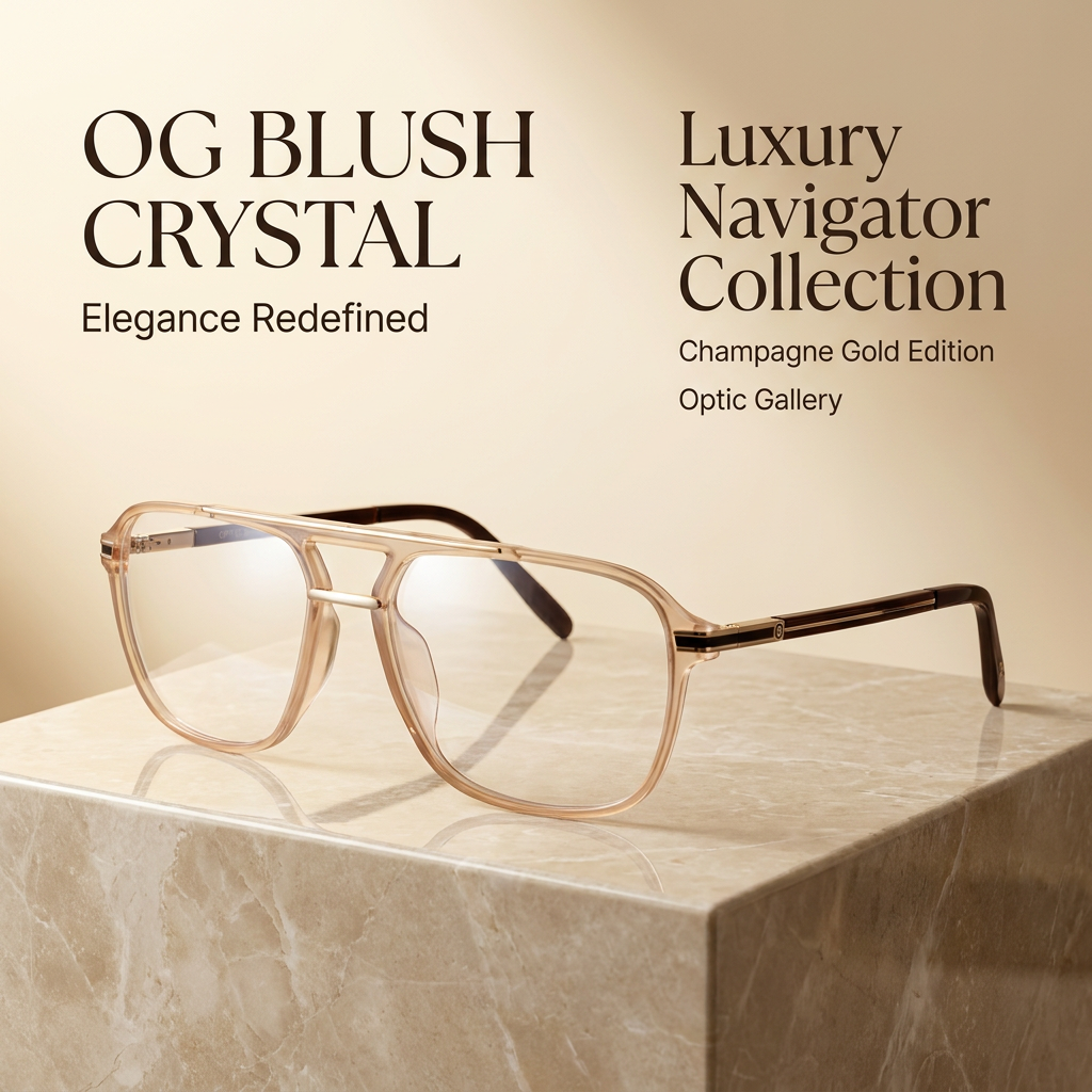 OG Blush Sovereign | Luxury Crystal Peach Aviator Frame Eyewear