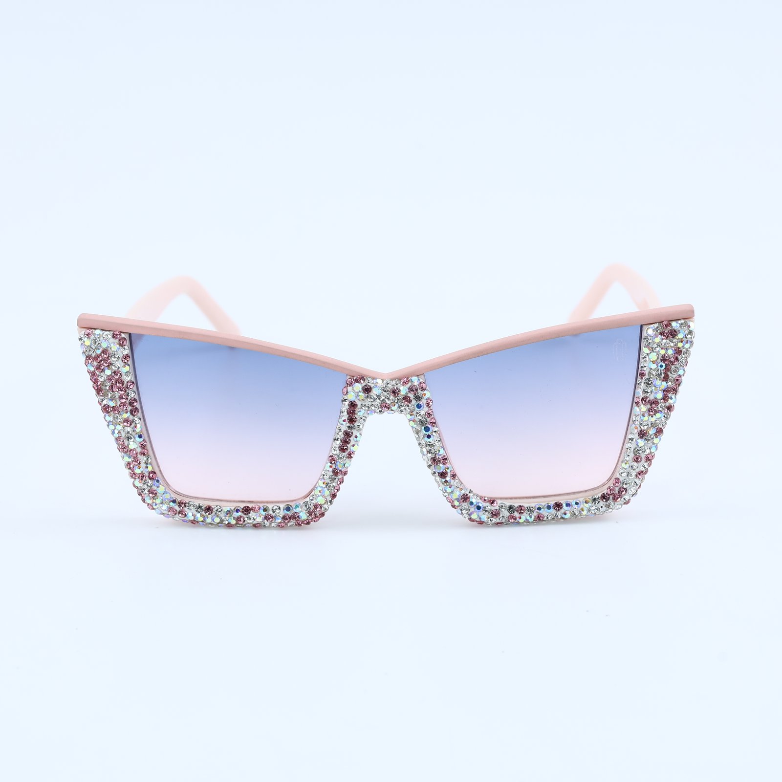 OG Blush Stardust Oversized Square Sunglasses | Crystal Embellished Luxury Gradient Shades for Women