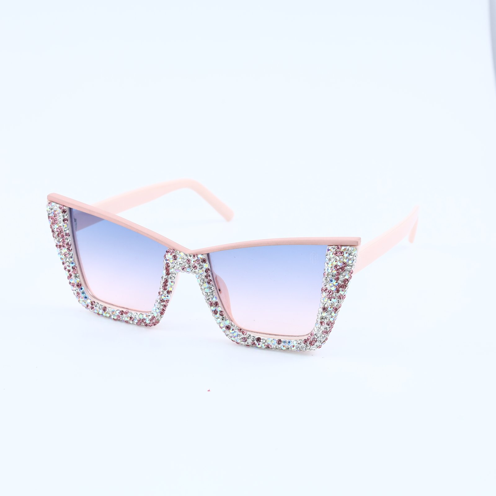 OG Blush Stardust Oversized Square Sunglasses | Crystal Embellished Luxury Gradient Shades for Women