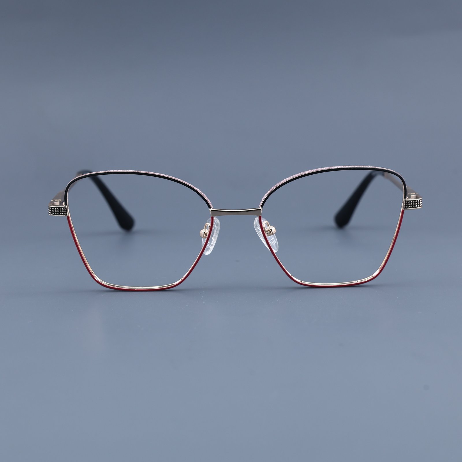 OG Blush Steel | Dual Tone Square Metal Eyeglasses