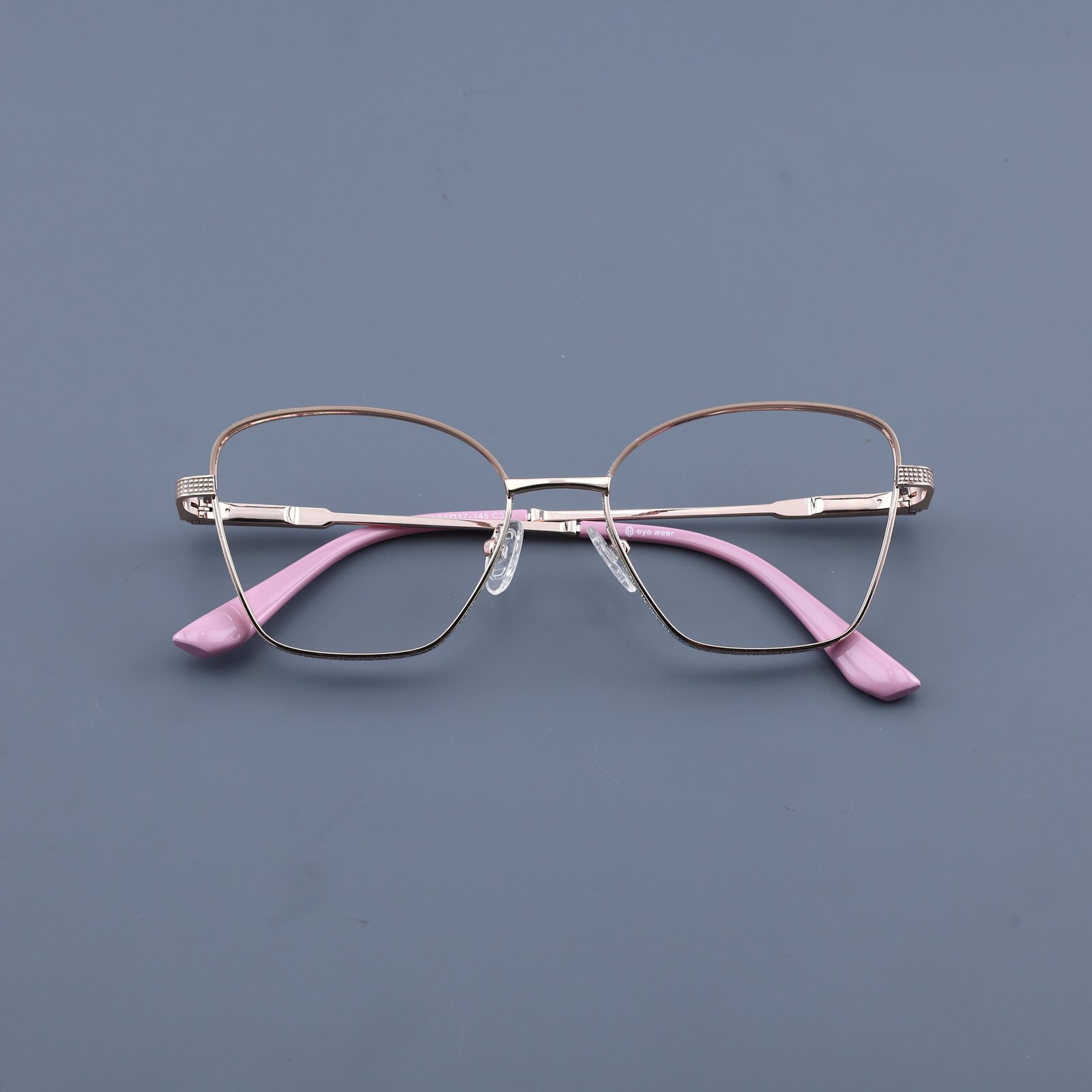 OG Blush Steel | Dual Tone Square Metal Eyeglasses