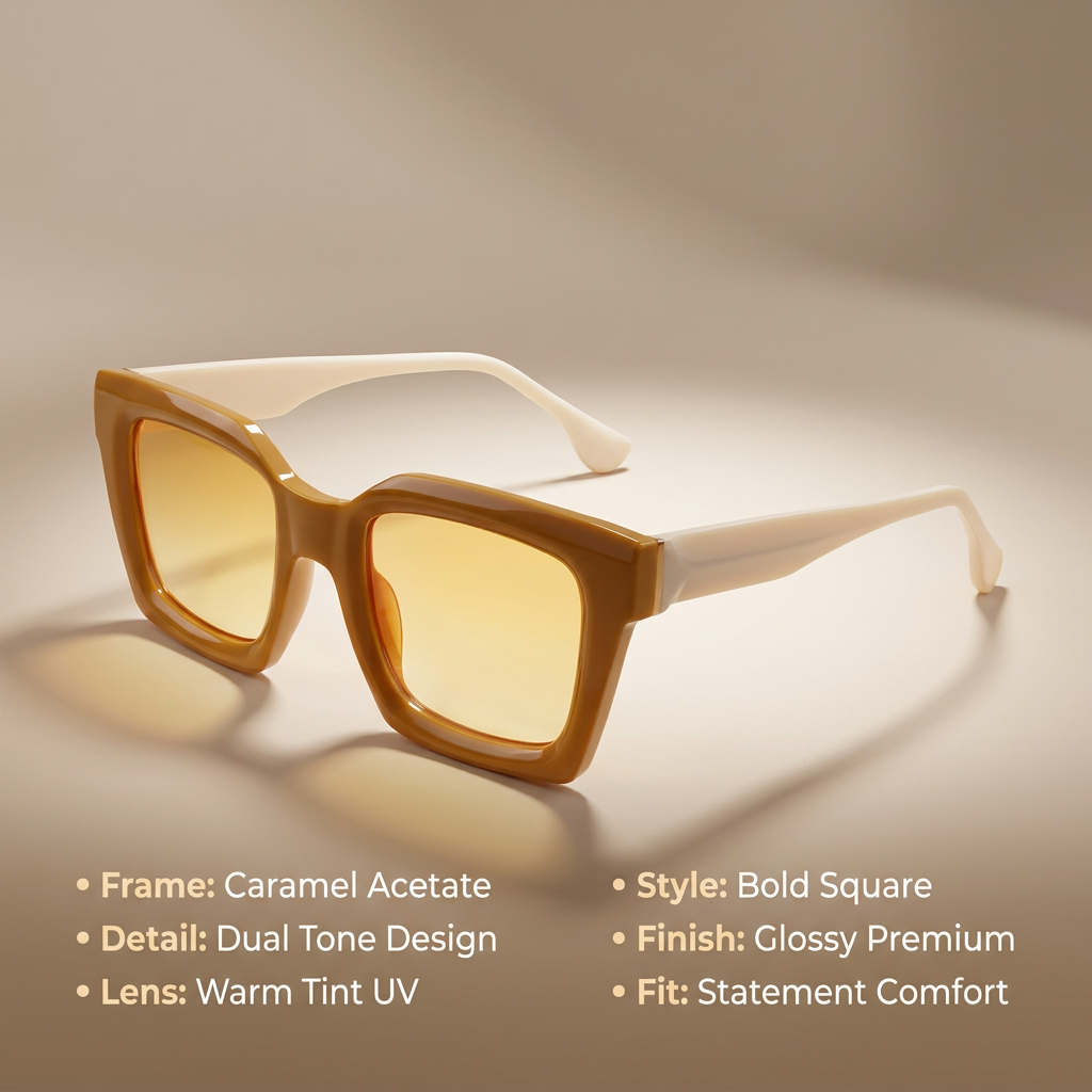 OG Butter Pop Bold | Chunky Square Yellow Tint Sunglasses