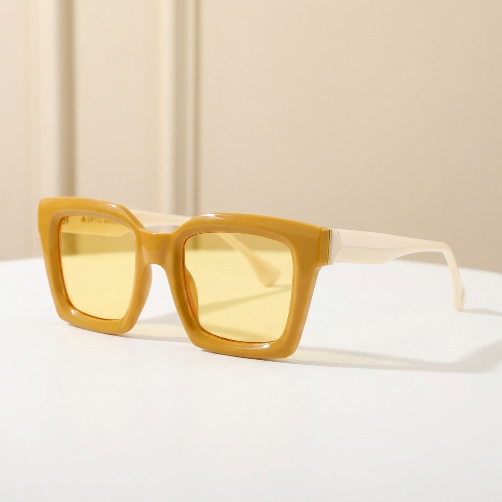 OG Butter Pop Bold | Chunky Square Yellow Tint Sunglasses
