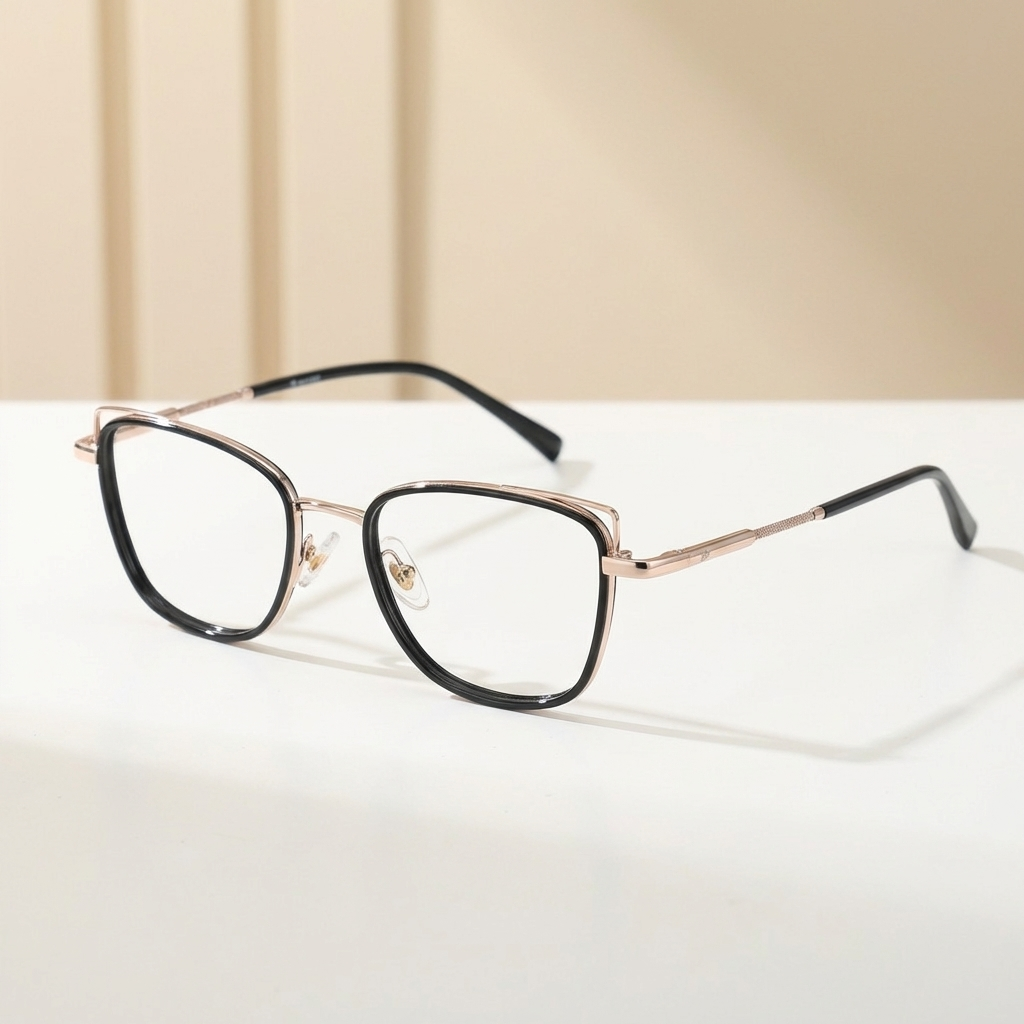 OG Cat Eye | Blush Pink Square Metal Eyeglasses