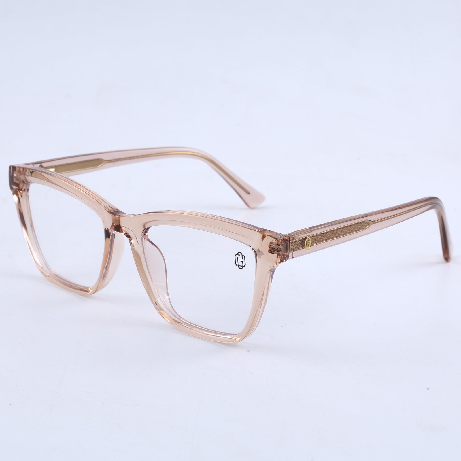 OG Champagne Crystal Edge | Bold Square Eyeglasses