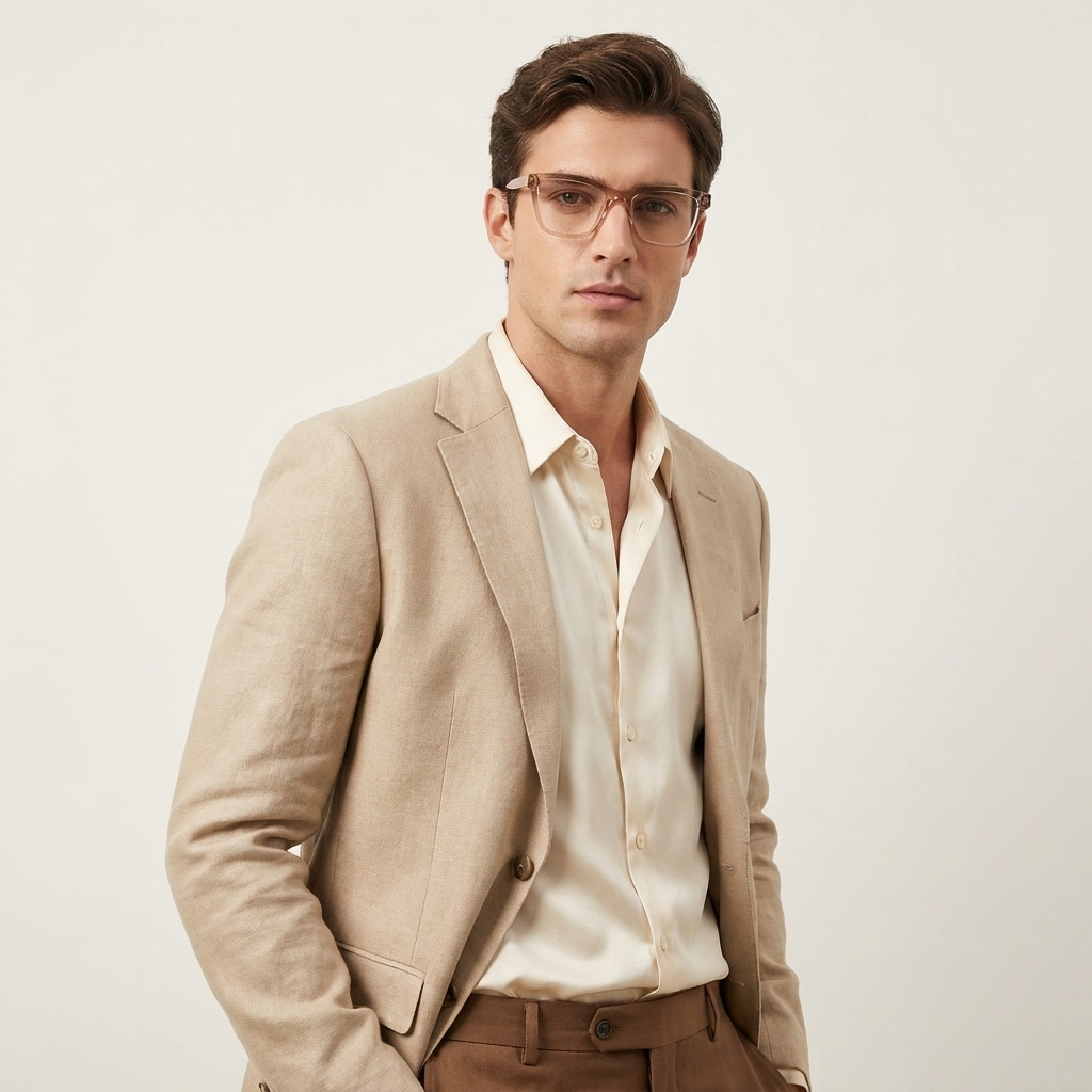 OG Champagne Crystal Edge | Bold Square Eyeglasses