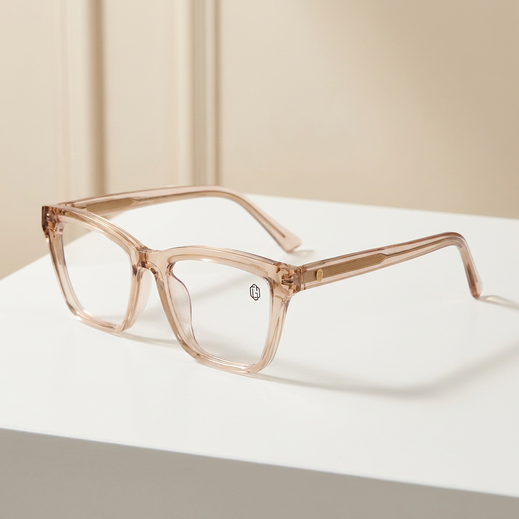 OG Champagne Crystal Edge | Bold Square Eyeglasses