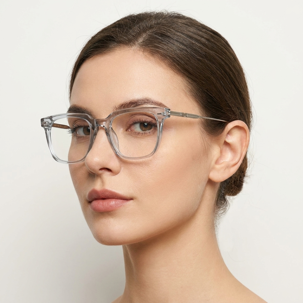 OG Champagne Sovereign | Luxury Crystal Beige Optical Frame with Silver Heritage Temples