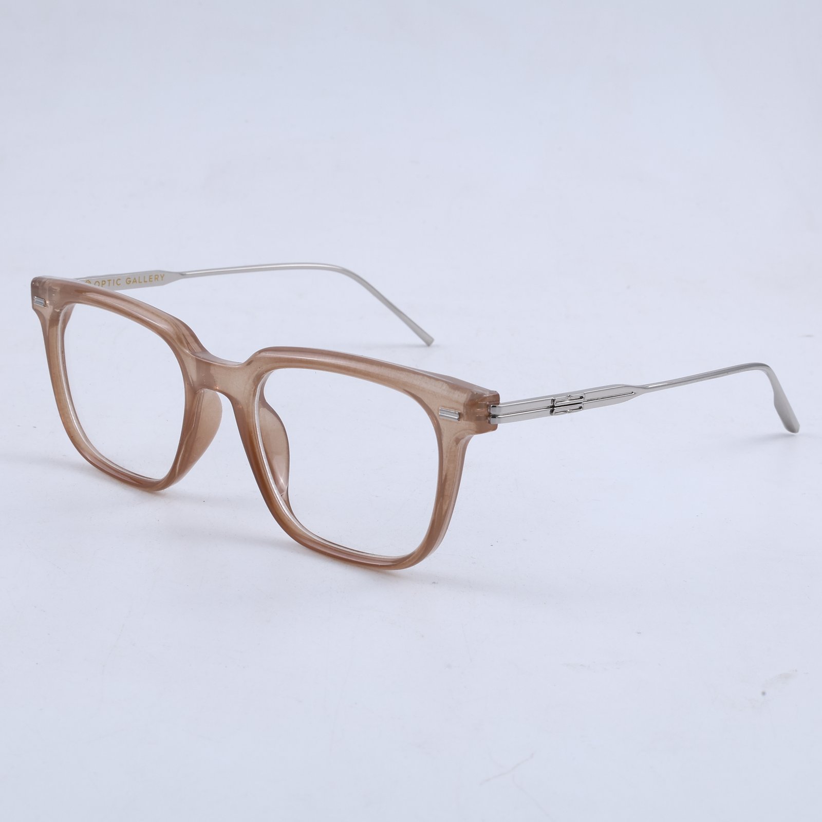 OG Champagne Sovereign | Luxury Crystal Beige Optical Frame with Silver Heritage Temples