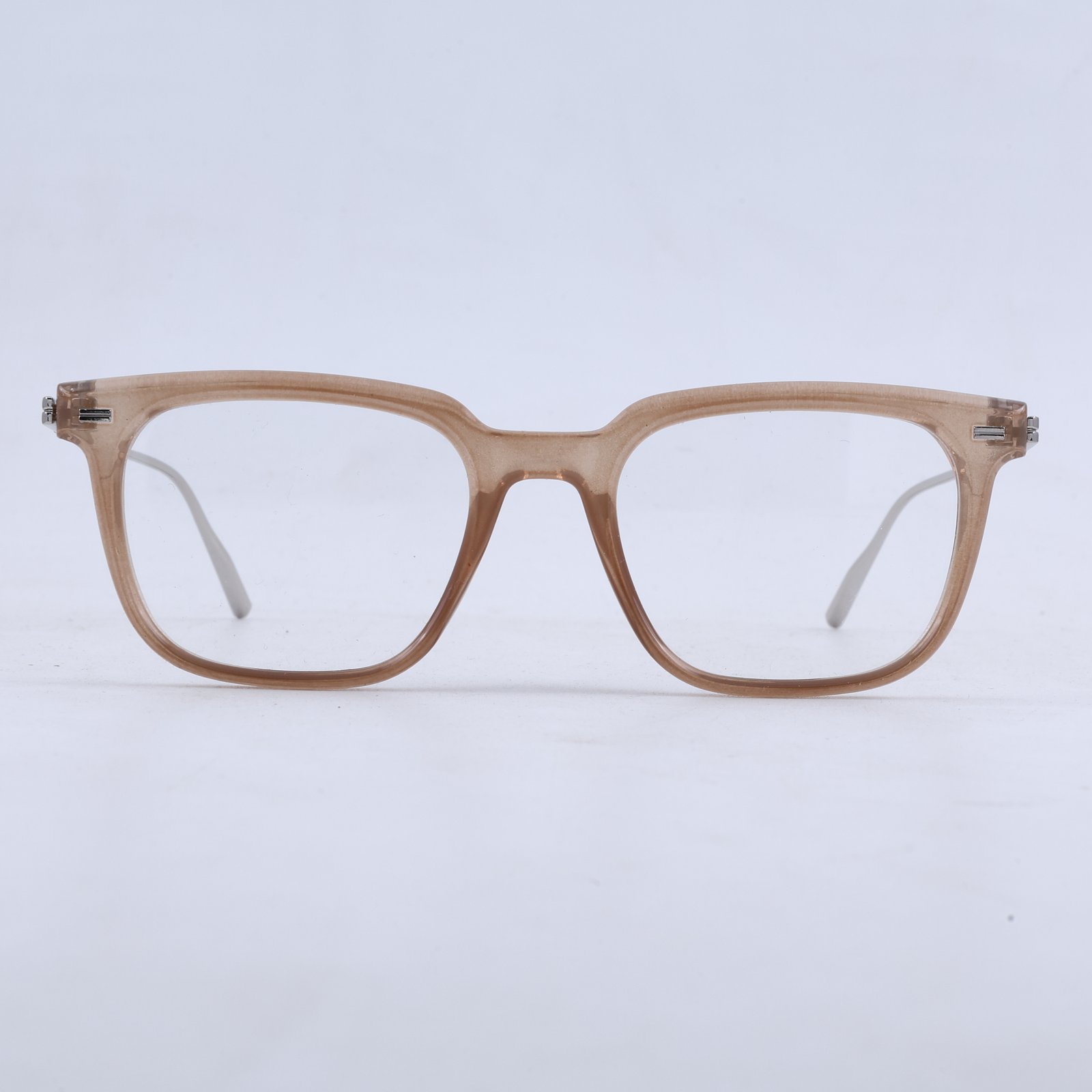 OG Champagne Sovereign | Luxury Crystal Beige Optical Frame with Silver Heritage Temples