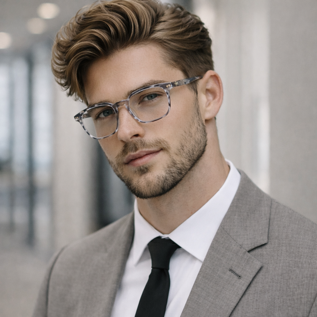 OG Clear Edge Black-Grey Eyeglasses | Transparent Full Rim Optical Frame