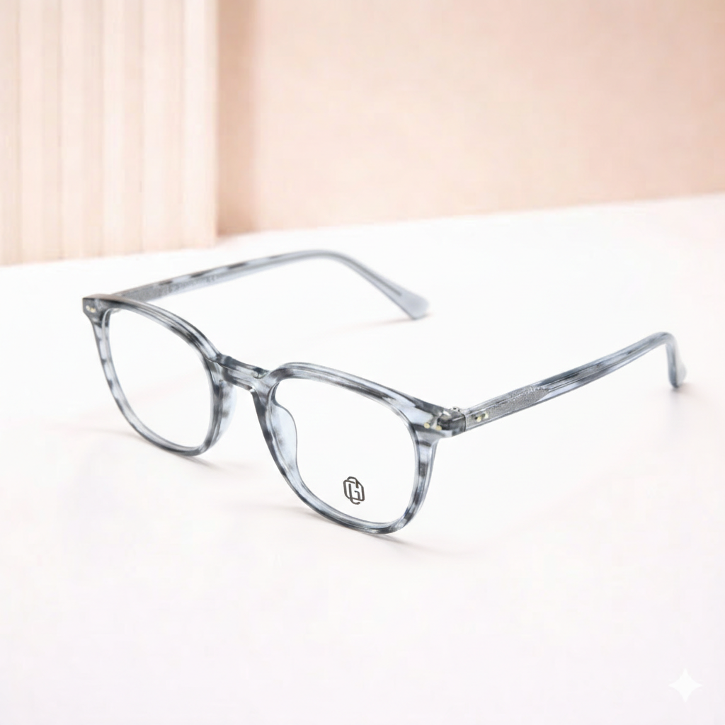 OG Clear Edge Black-Grey Eyeglasses | Transparent Full Rim Optical Frame