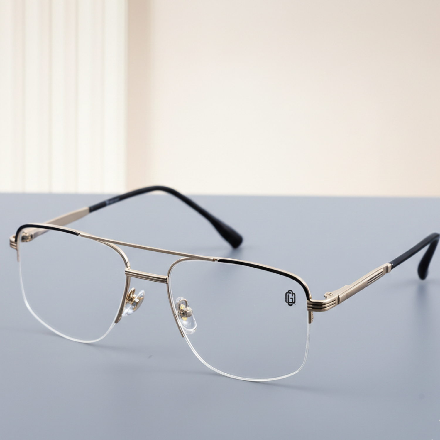 OG Clear Line Half Rim Metal Optical Frame | Lightweight & Professional Eyewear