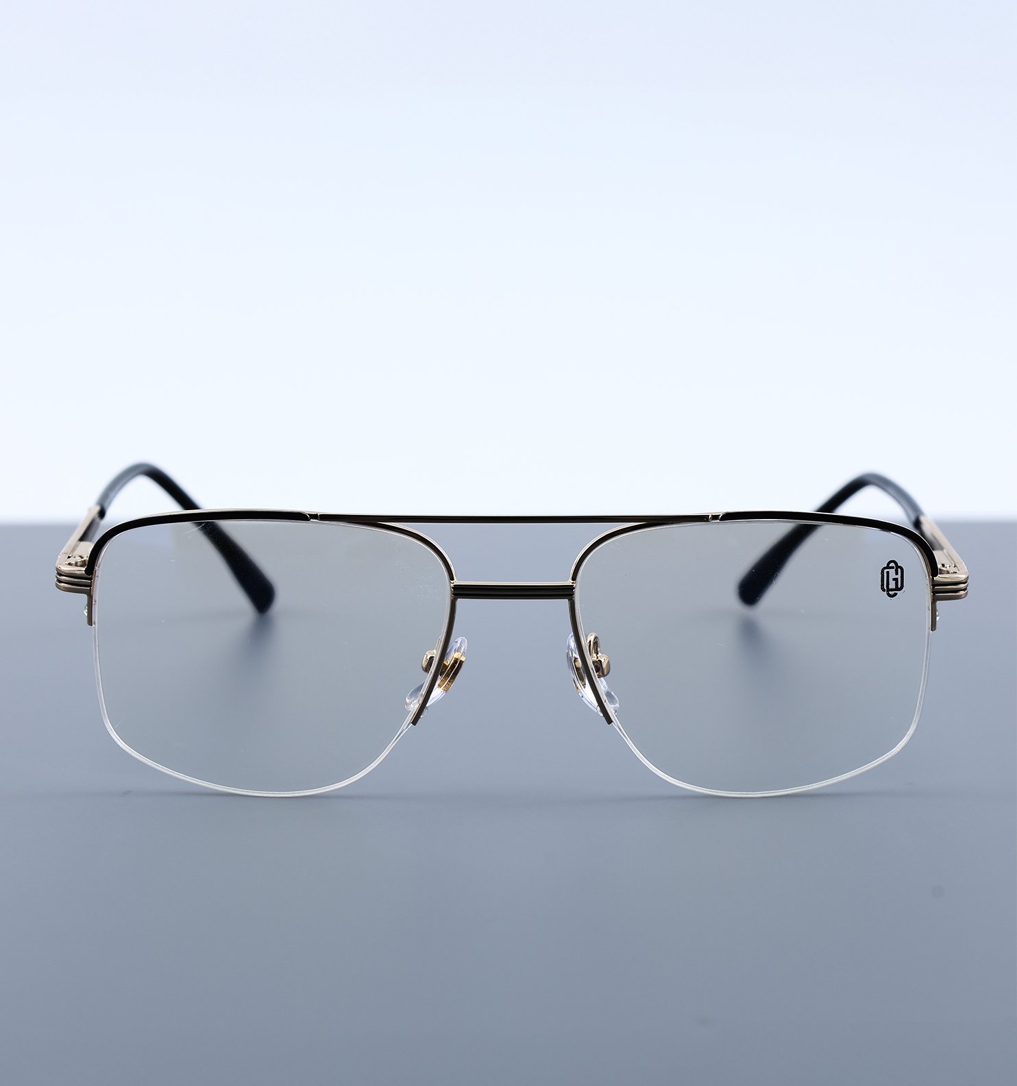 OG Clear Line Half Rim Metal Optical Frame | Lightweight & Professional Eyewear