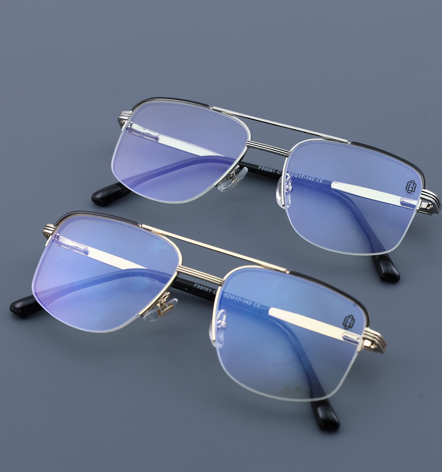 OG Clear Line Half Rim Metal Optical Frame | Lightweight & Professional Eyewear