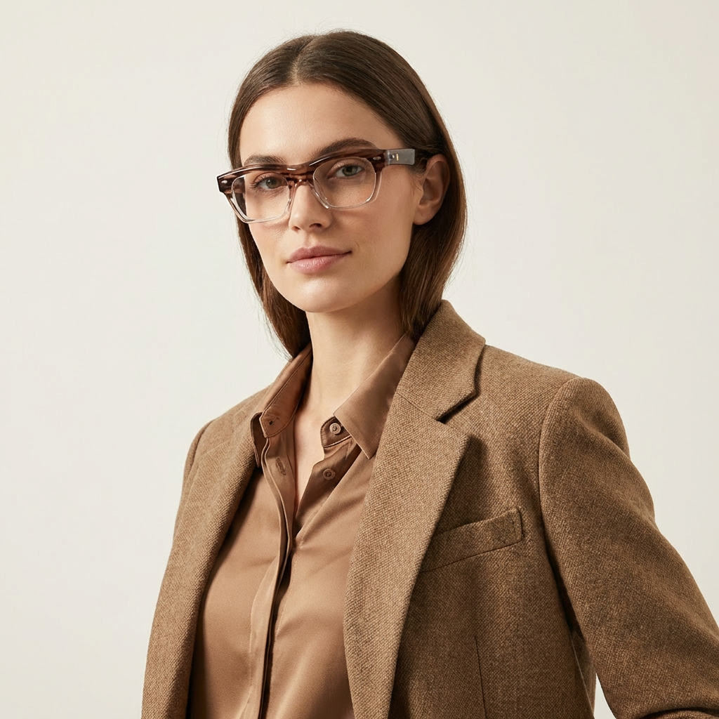 OG Cocoa Crystal Blend | Transparent Square Eyeglasses